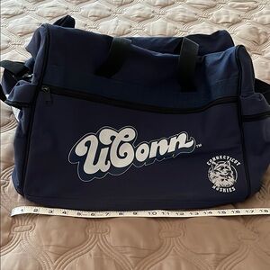 UConn Blue Duffel Bag with Durable Design and Multiple Compartments
